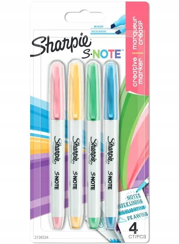 

Flamastry Pisaki Sharpie 4 Pastelowe 2W1