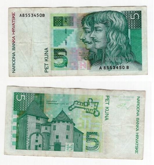 CHORWACJA 1993 5 KUNA