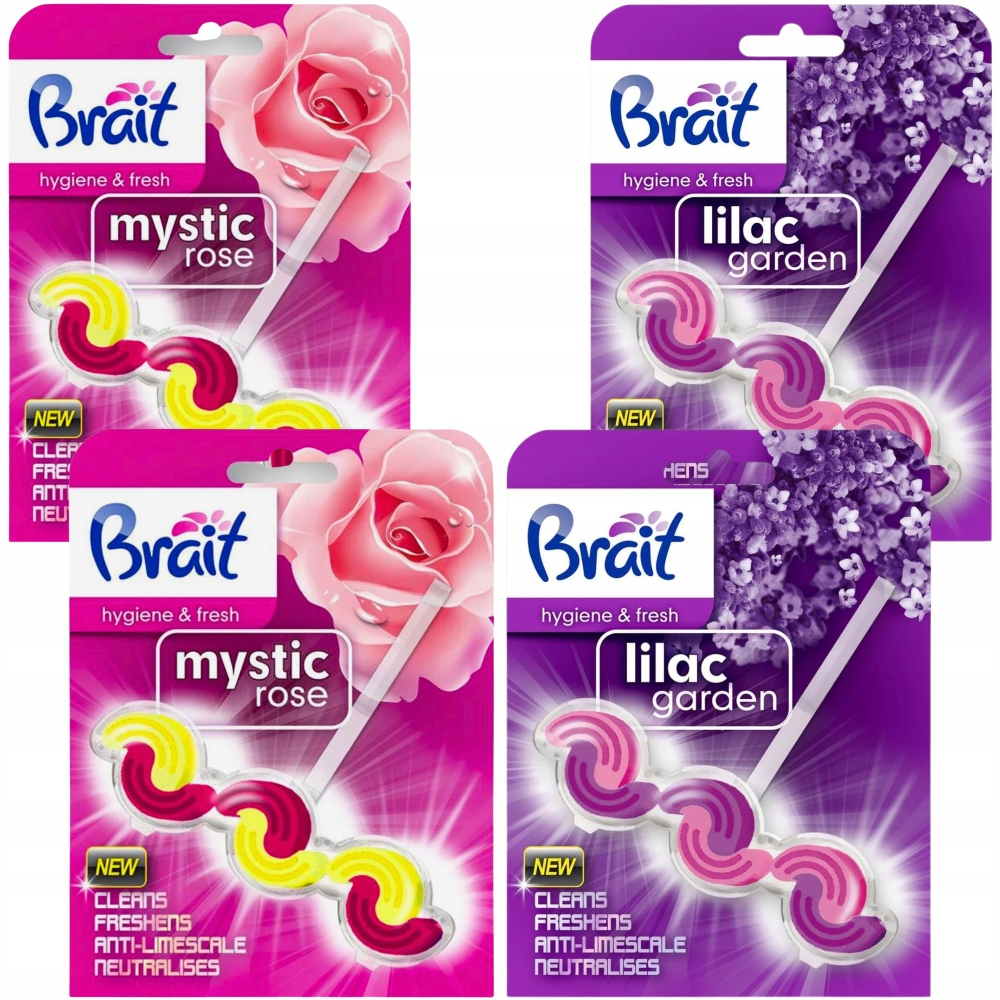 Zawieszka Dwufazowa Kostka do WC Toalety Brait Hygiene & Fresh Mix 4x 45g
