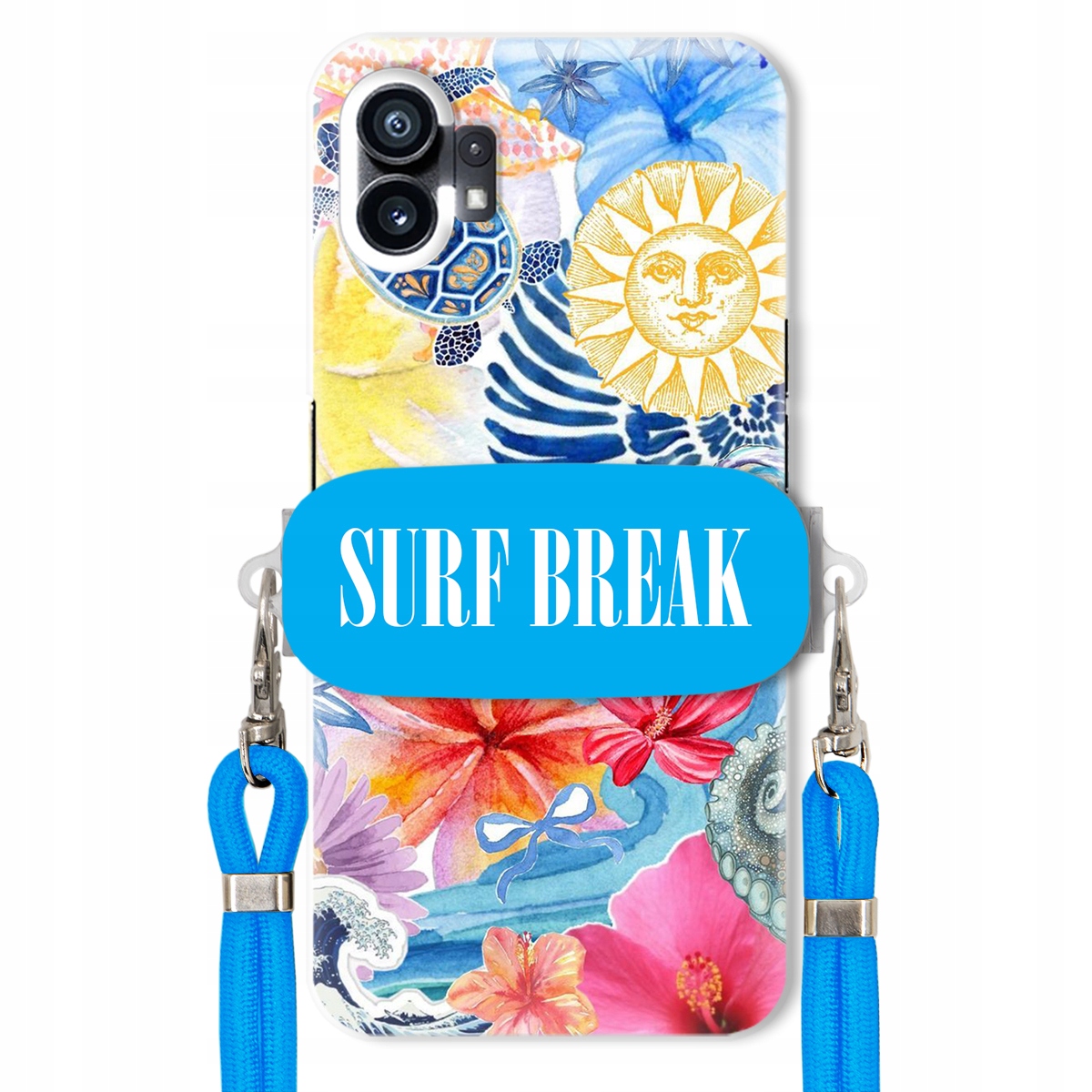 Puzdro na Nothing Phone 1 Crossbody vodítko Blue držiak Surf Break Lata