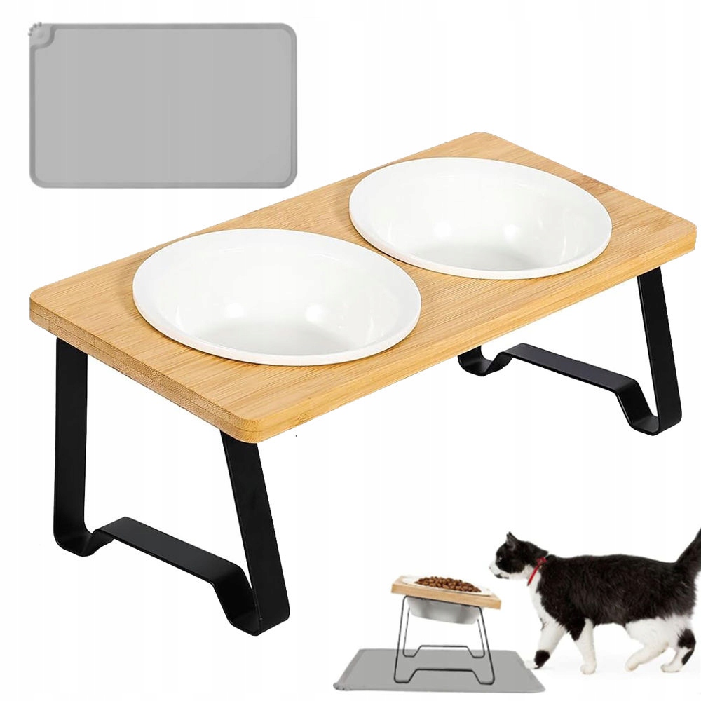 Keramická miska dvojitá na stojanu pro psa kočku Misky 2 x 350 ml sada