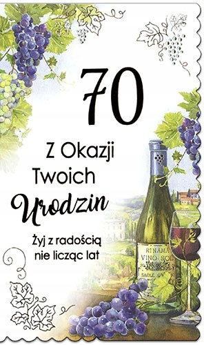 

Na 70 urodziny dla mężczyzny Kartka extra A6451-70