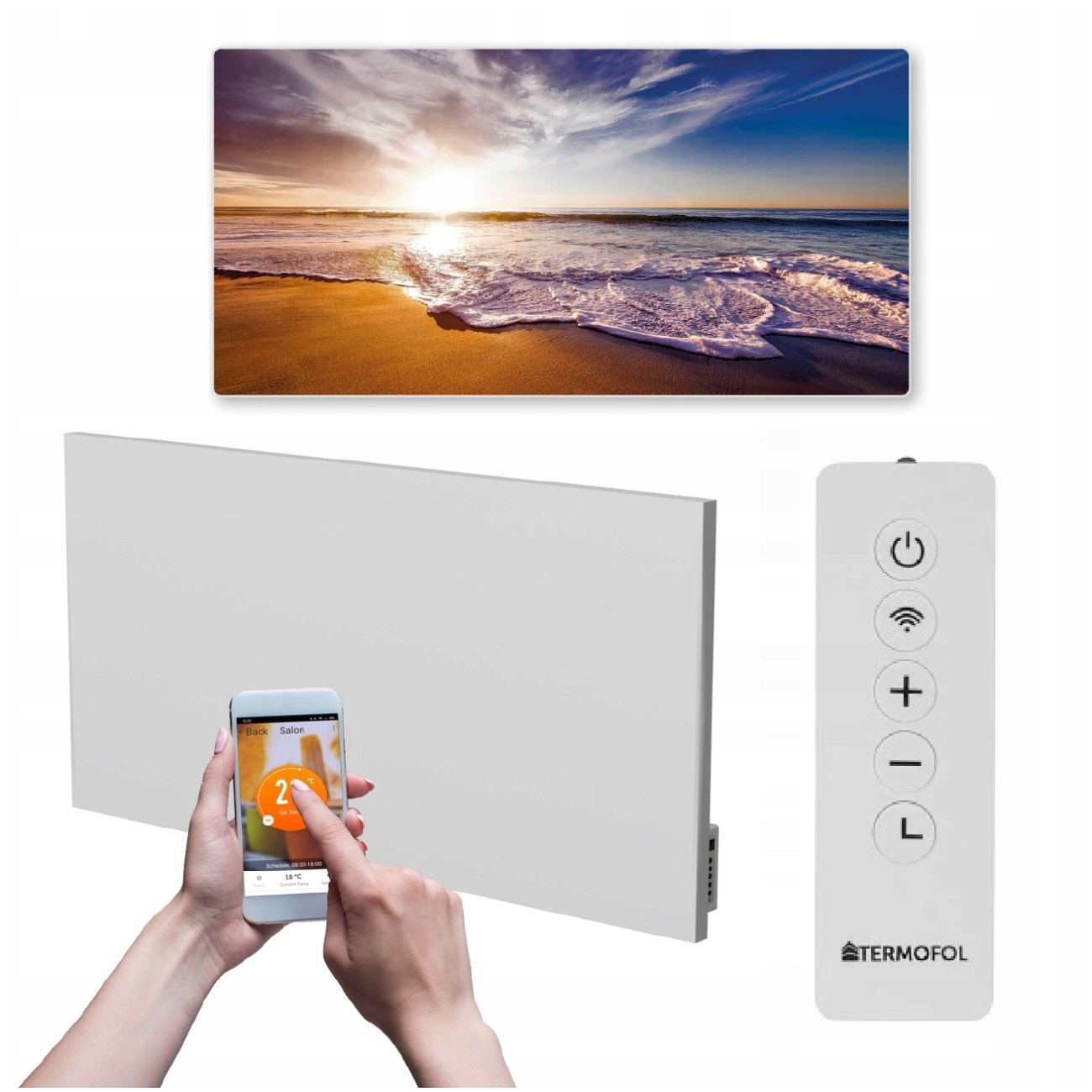 Infračervený obrazový ohrievač 700 W 120 x 60 cm WiFi
