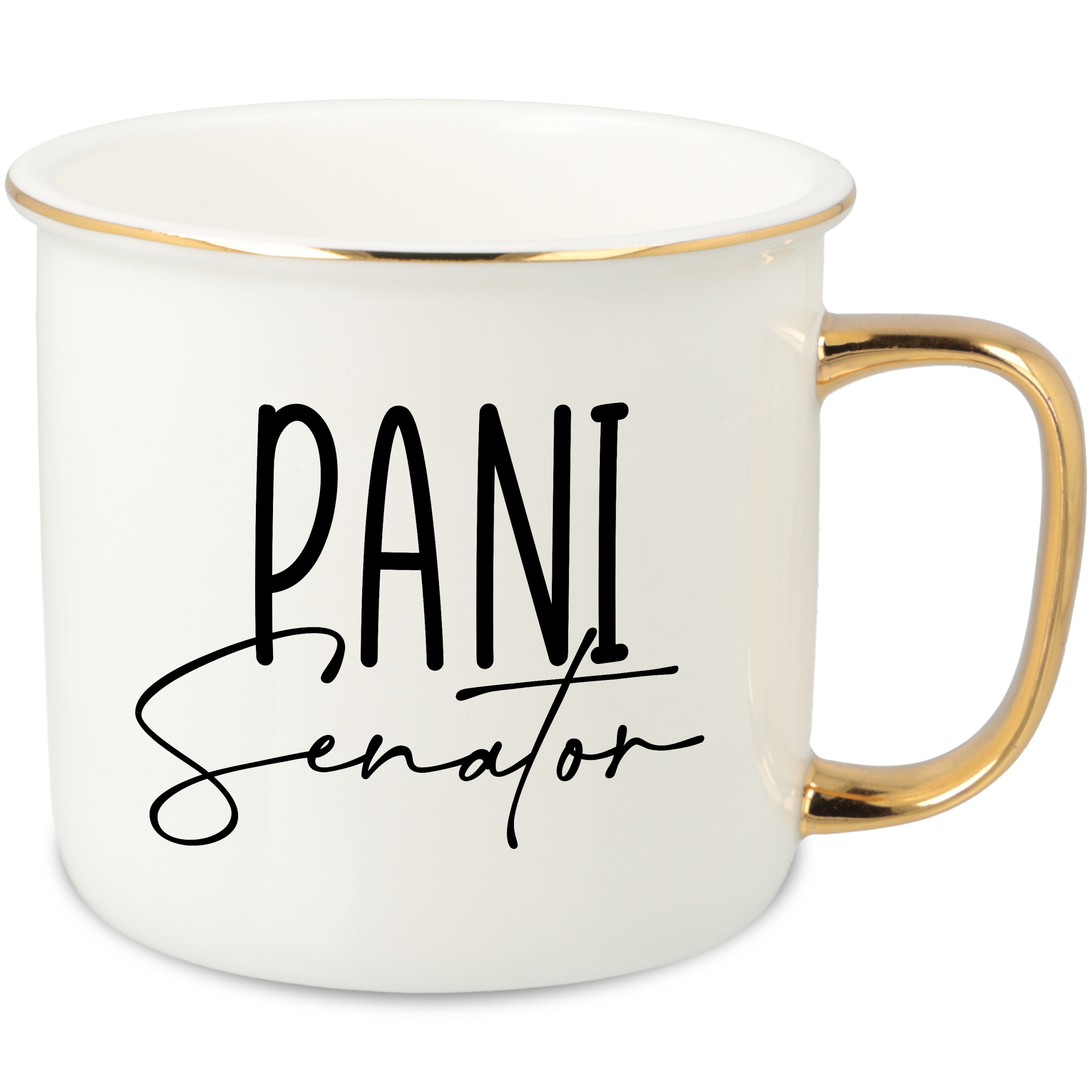 Hrnek Ucho Forma Zlatý Porcelánový Retro 280ML Dárek Pro Senátora MIX Vzorů