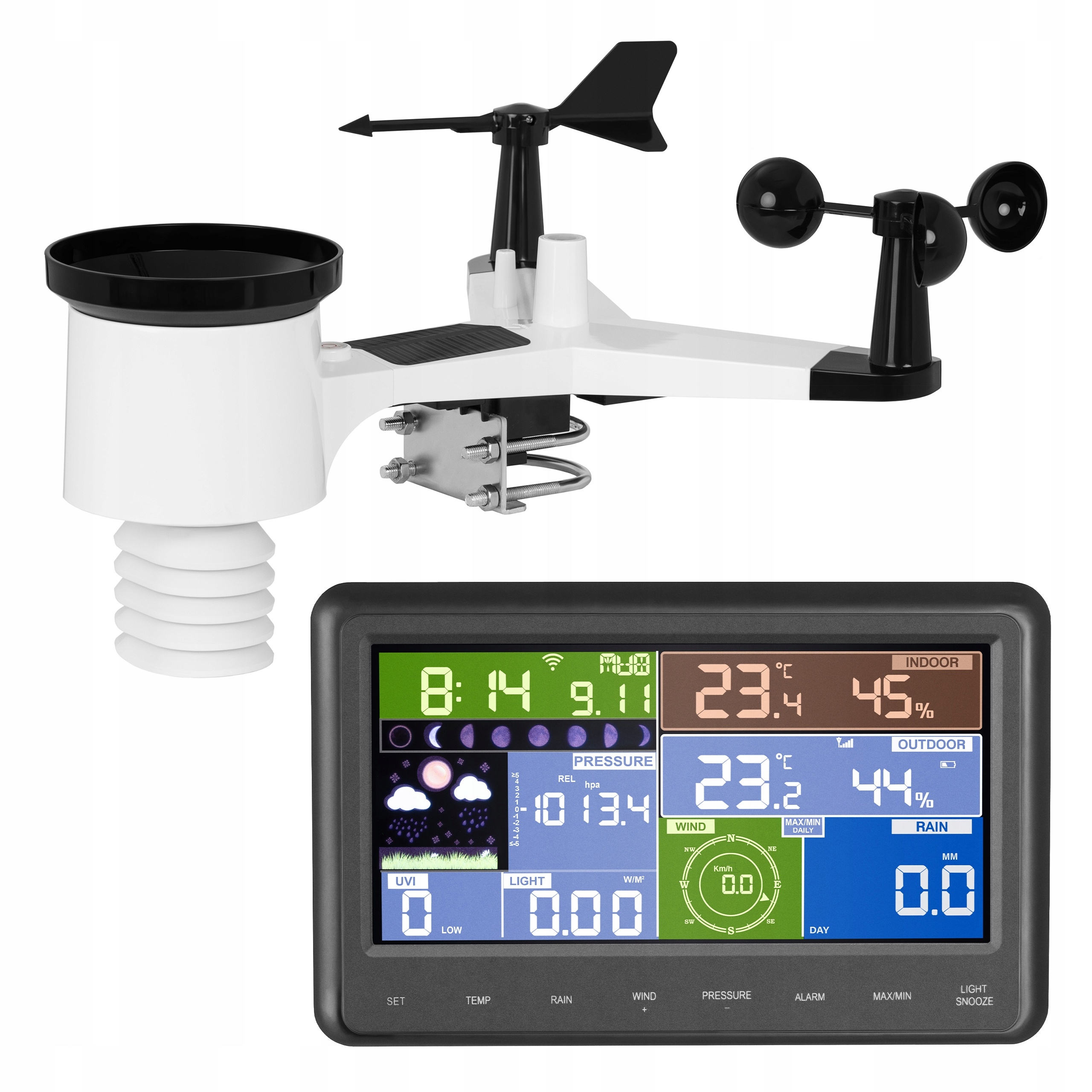 Bezdrôtová solárna meteorologická stanica LCD WiFi 100 m