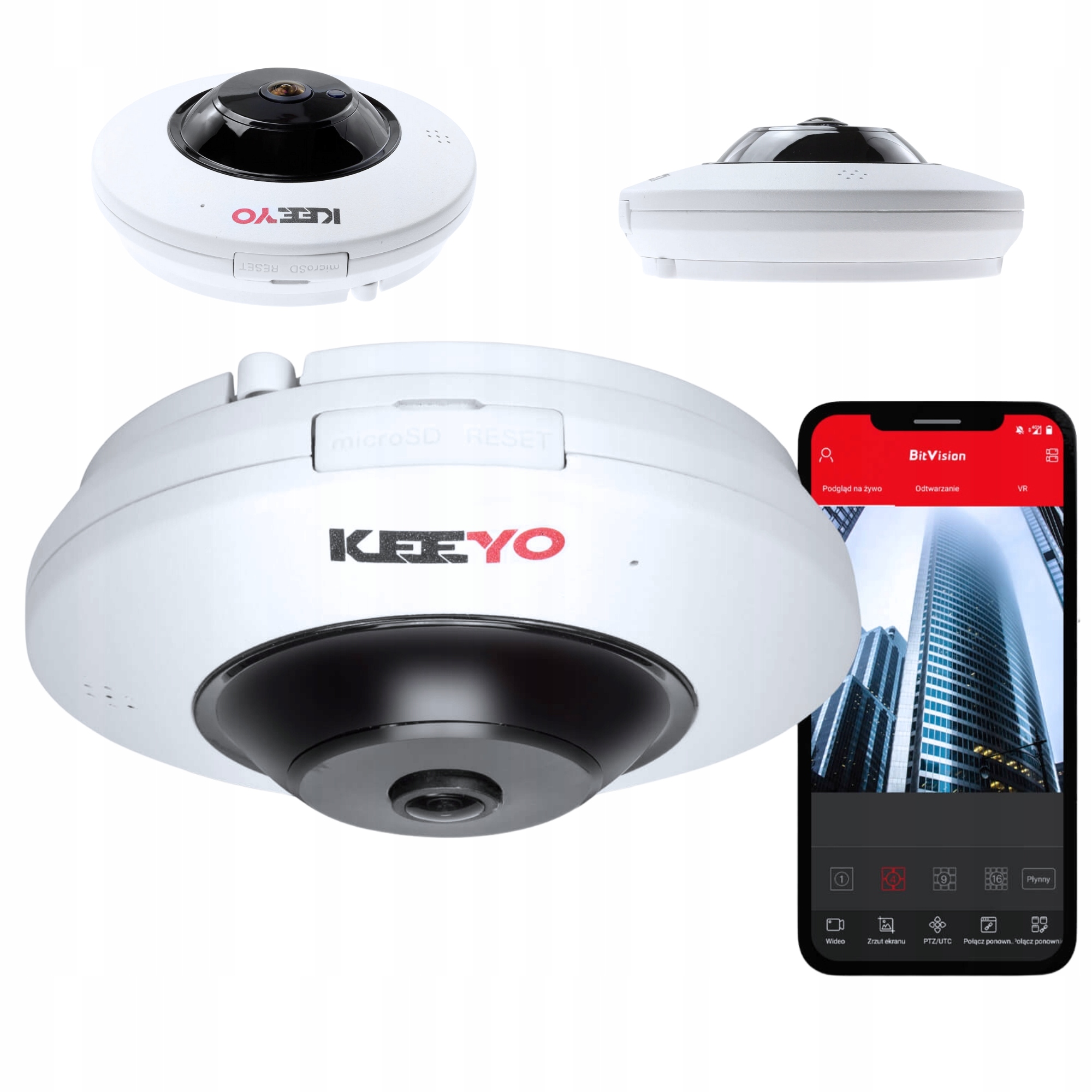 Kamera Zewnętrzna Ip 4MPX Fisheye Detekcja Aplikacja LV-P-IP4M2FE Ir 25m