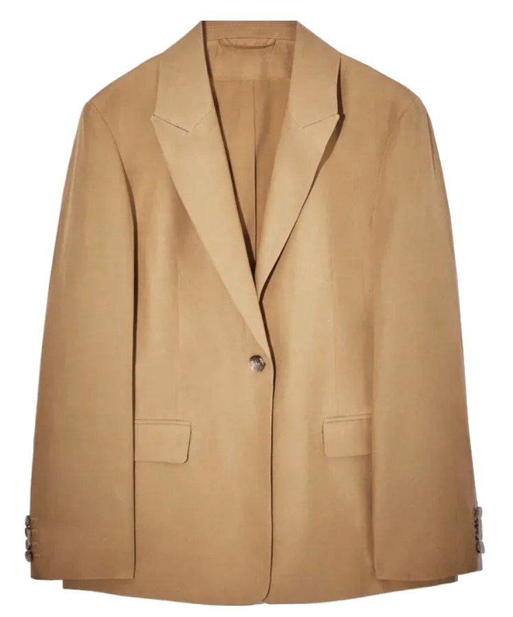 Sako Cos Dámské Sako Přiléhavé Len Béžové 36