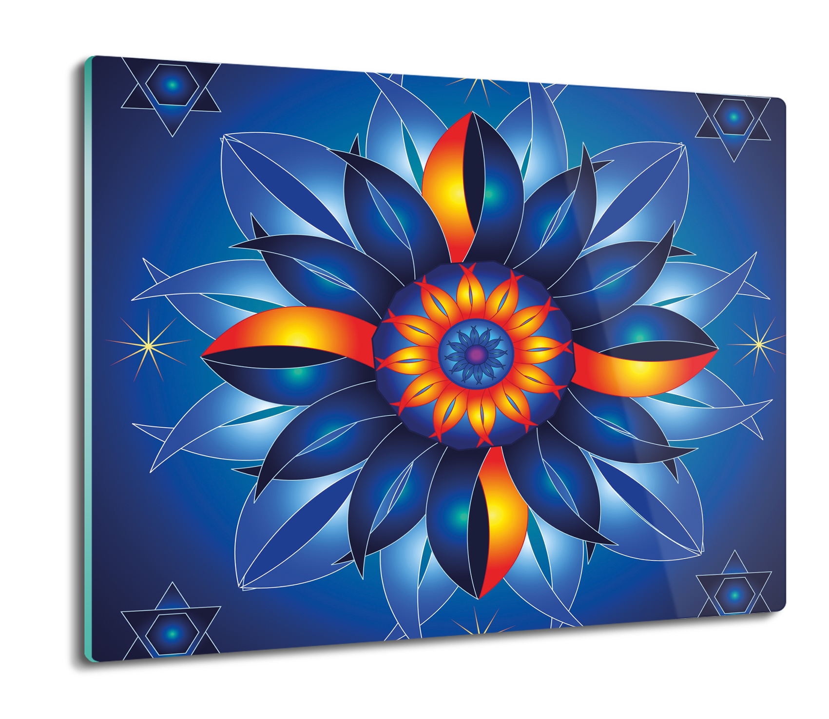 

Mandala kwiat wzór 60x52 deska szklana do kuchni