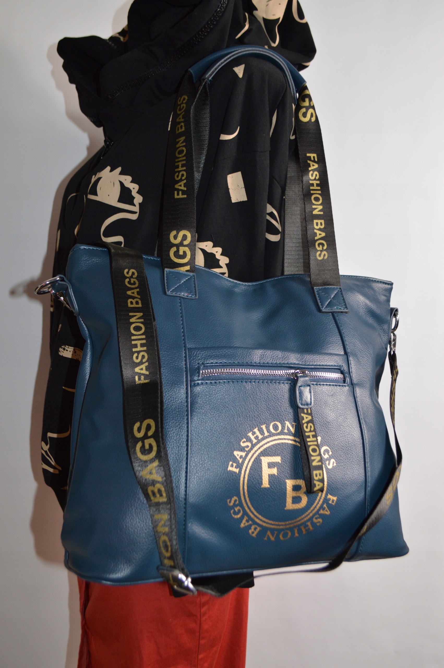 ELEGANCKA DUŻA TOREBKA DAMSKA WOREK SHOOPER BAG Wzór dominujący bez wzoru