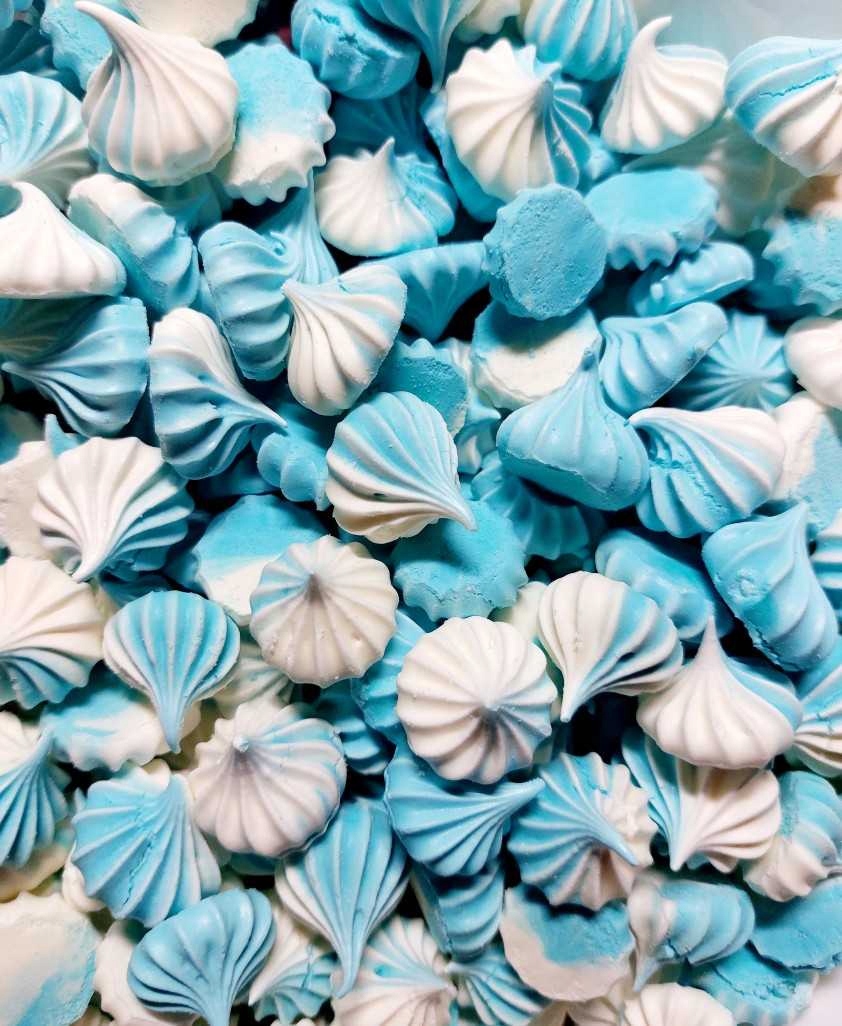 BEZY MAŁE Biało niebieskie beziki dekoracja 20g N