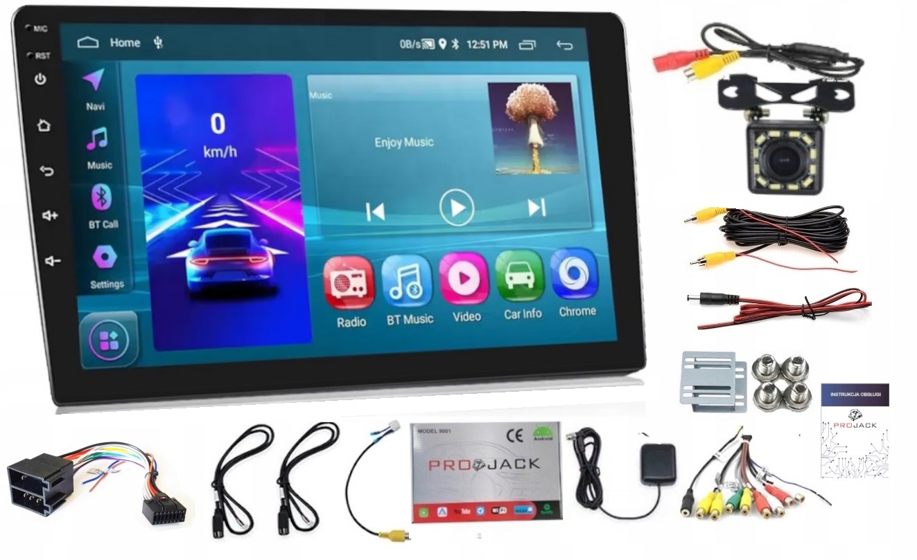 Rádio 9 Palcov Gps 2DIN Android Auto Carplay Wifi Usb Carplay 4GB 64GB Kamera