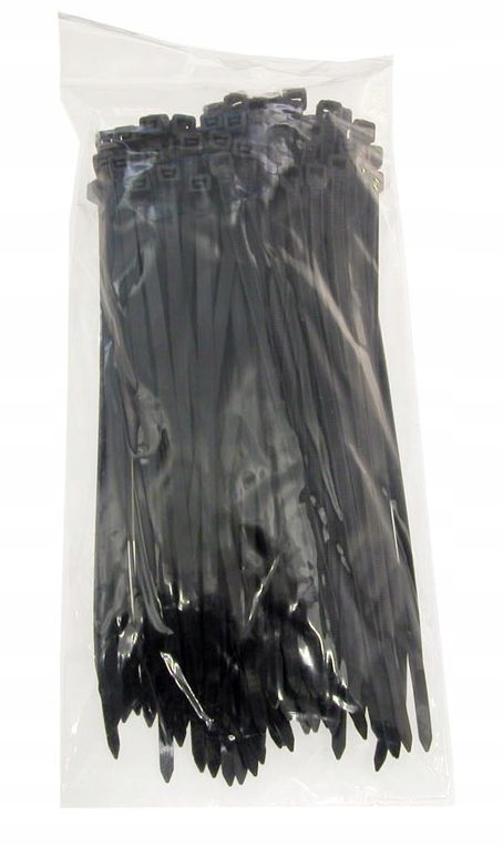 

Opaski zaciskowe 25 cm, czarne 100 szt, DAN06-BLK