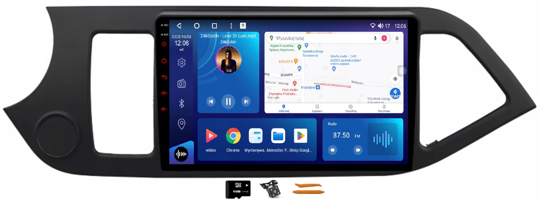 Rádio Android Navigácia M8250 Qled Carplay Lte Gps Kia Picanto 2 11-17