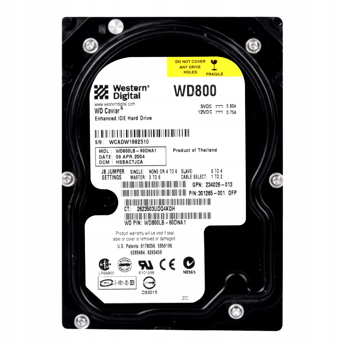Wd Caviar 80GB 7.2K 2MB Ata 3.5'' WD800LB-60DNA1