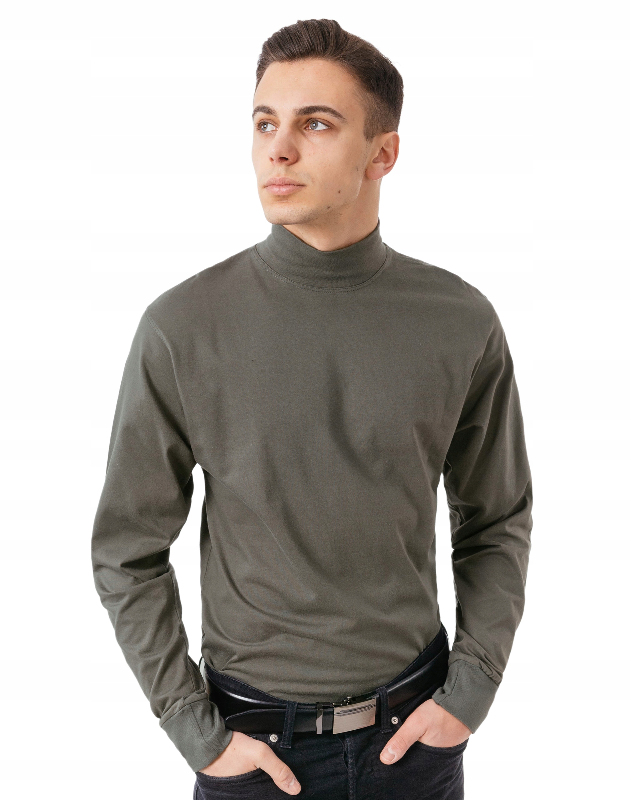 

Półgolf męski cienki sweter golf Adam M oliw-szary