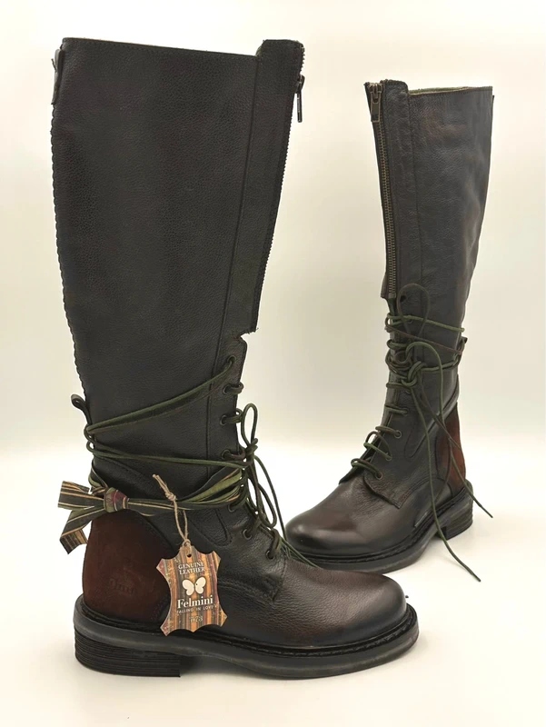 Dámské kožené kozačky Felmini vysoké kotníkové boty velikost 36