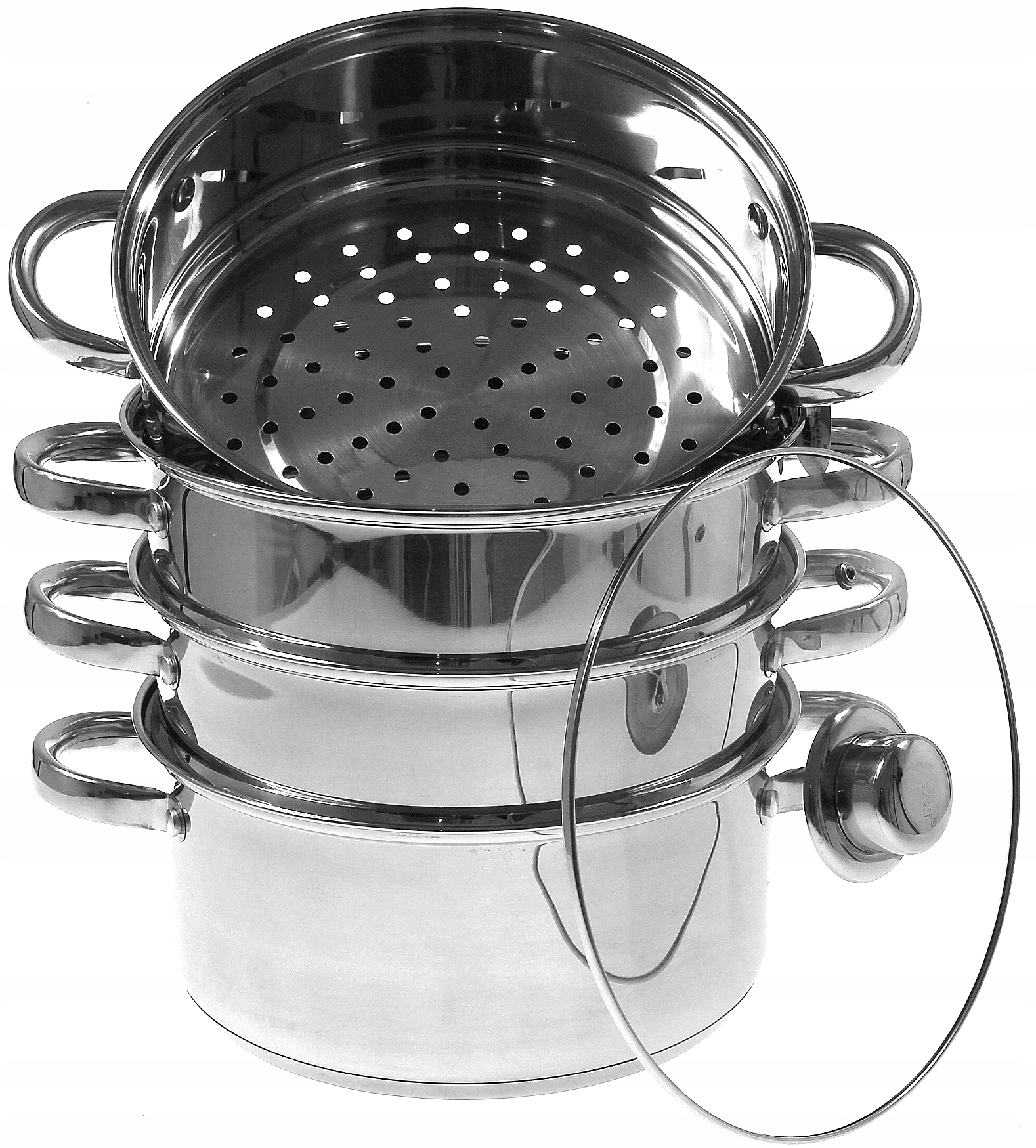 Hrnec 3.1 Lit Pro Vaření V Páře 5el 20cm Parní hrnec 3 Vložky King Hoff