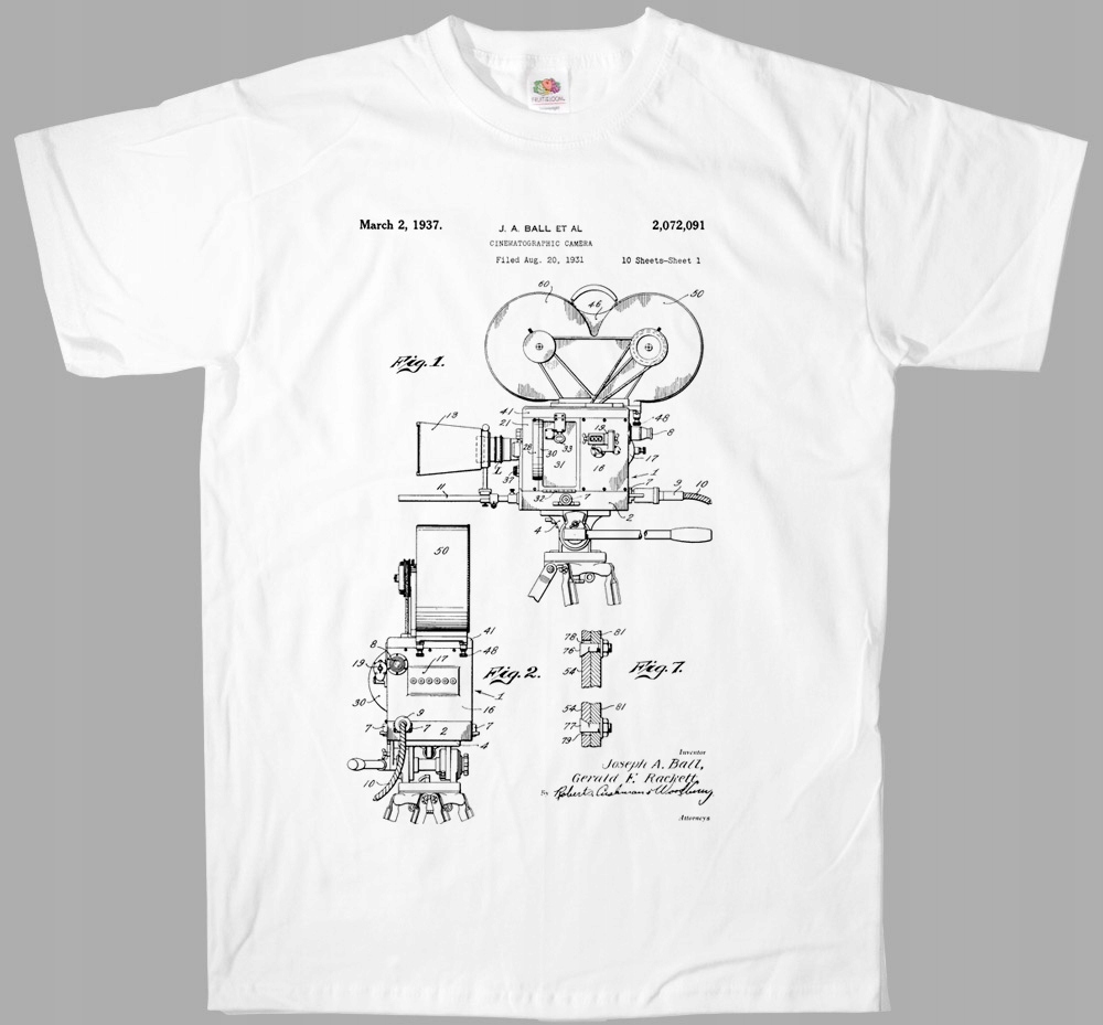 

Kamera filmowa movie film camera, koszulka t-shirt