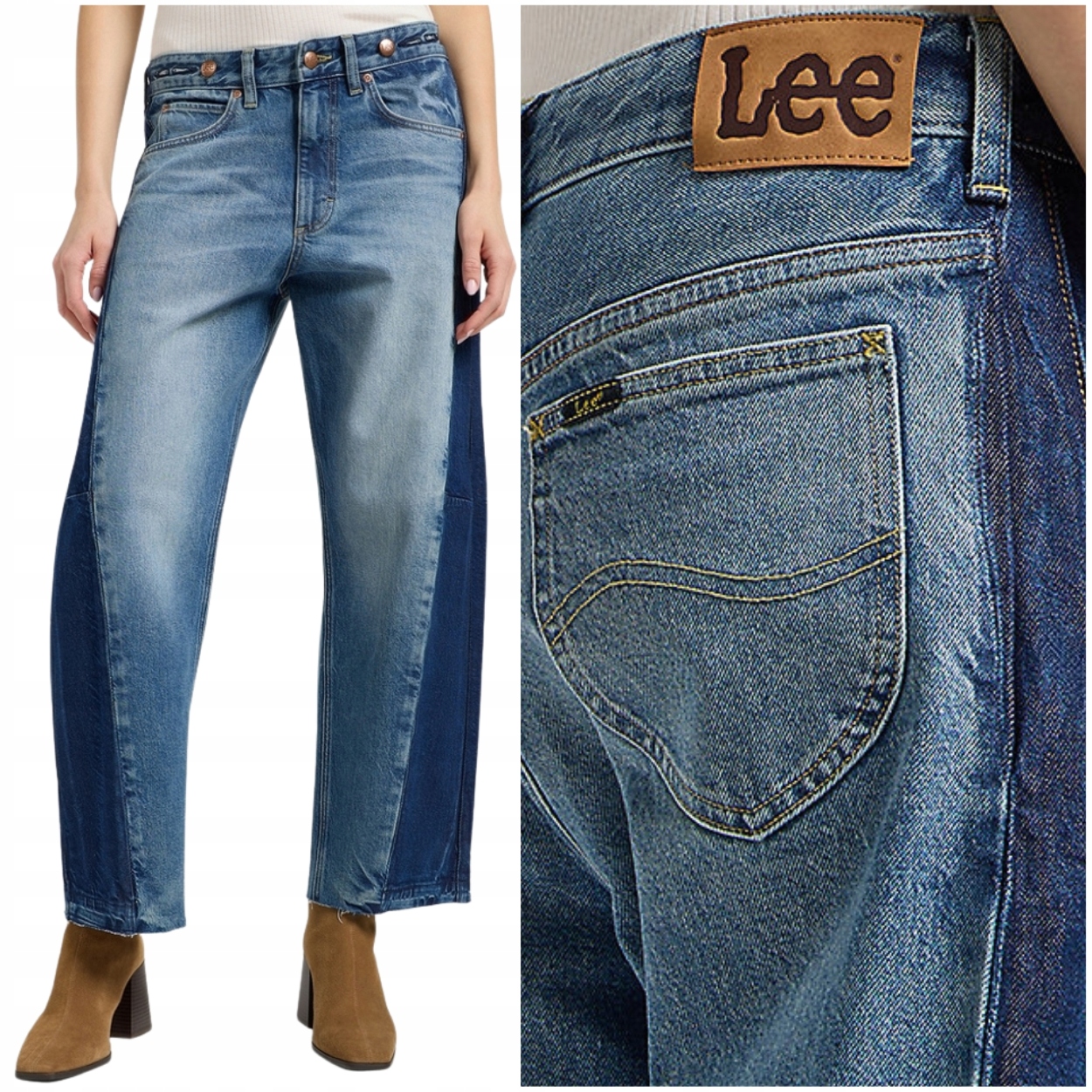 Lee Loose Rider Barell Džins vysoké volné dámské džínové kalhoty W30 L31