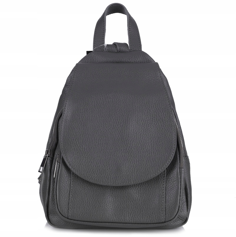 Dámský kožený batoh Borse in Pelle Mik 137, popelavě šedý