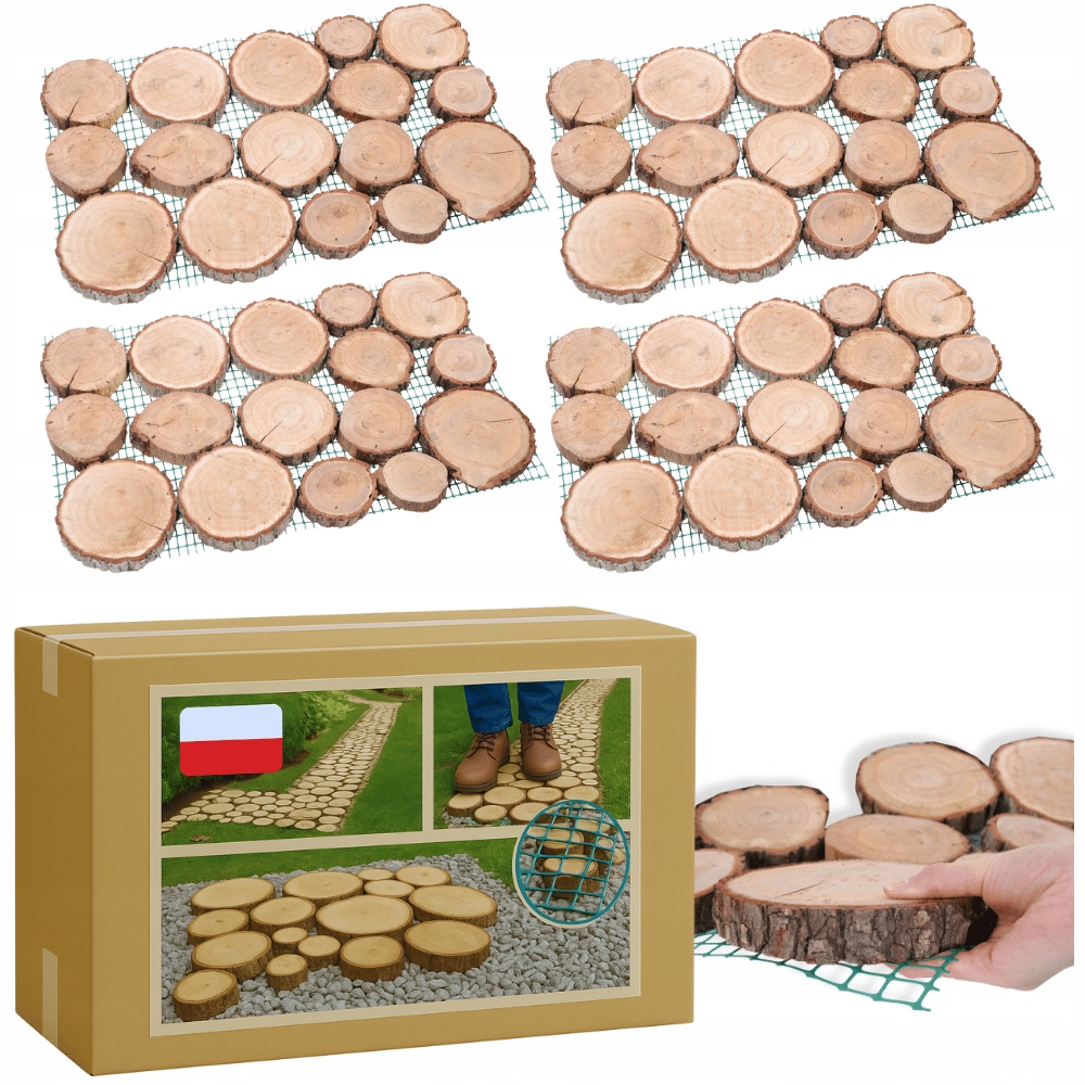 Záhradná cesta 80x50x3 cm chodník plátky dreva Dub chodníky Eko X4