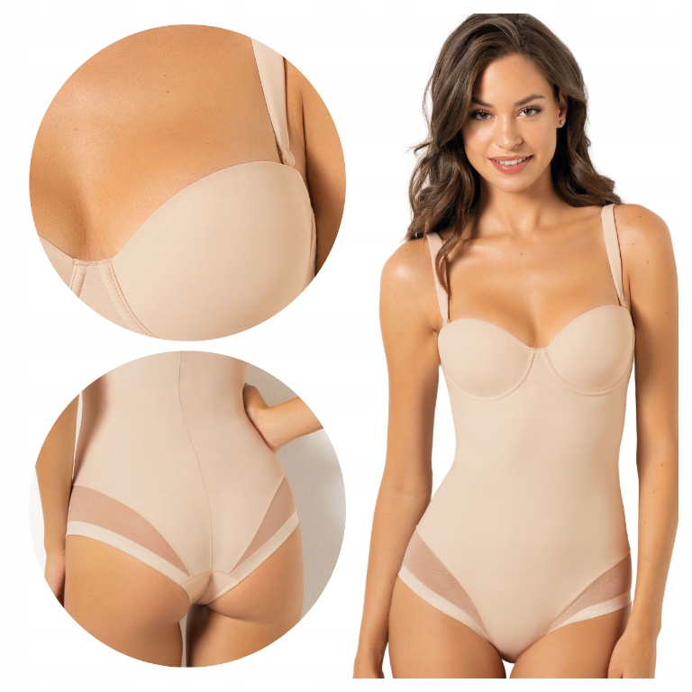 Dámské modelovací zeštíhlující body Bardotka Italské Sielei Béžové 75B