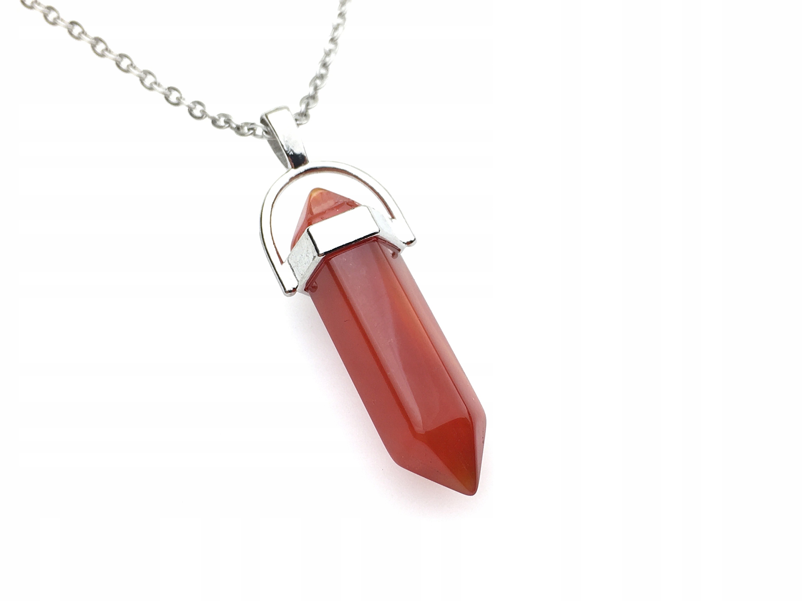 

wisiorek naturalny karneol naszyjnik sopel amulet