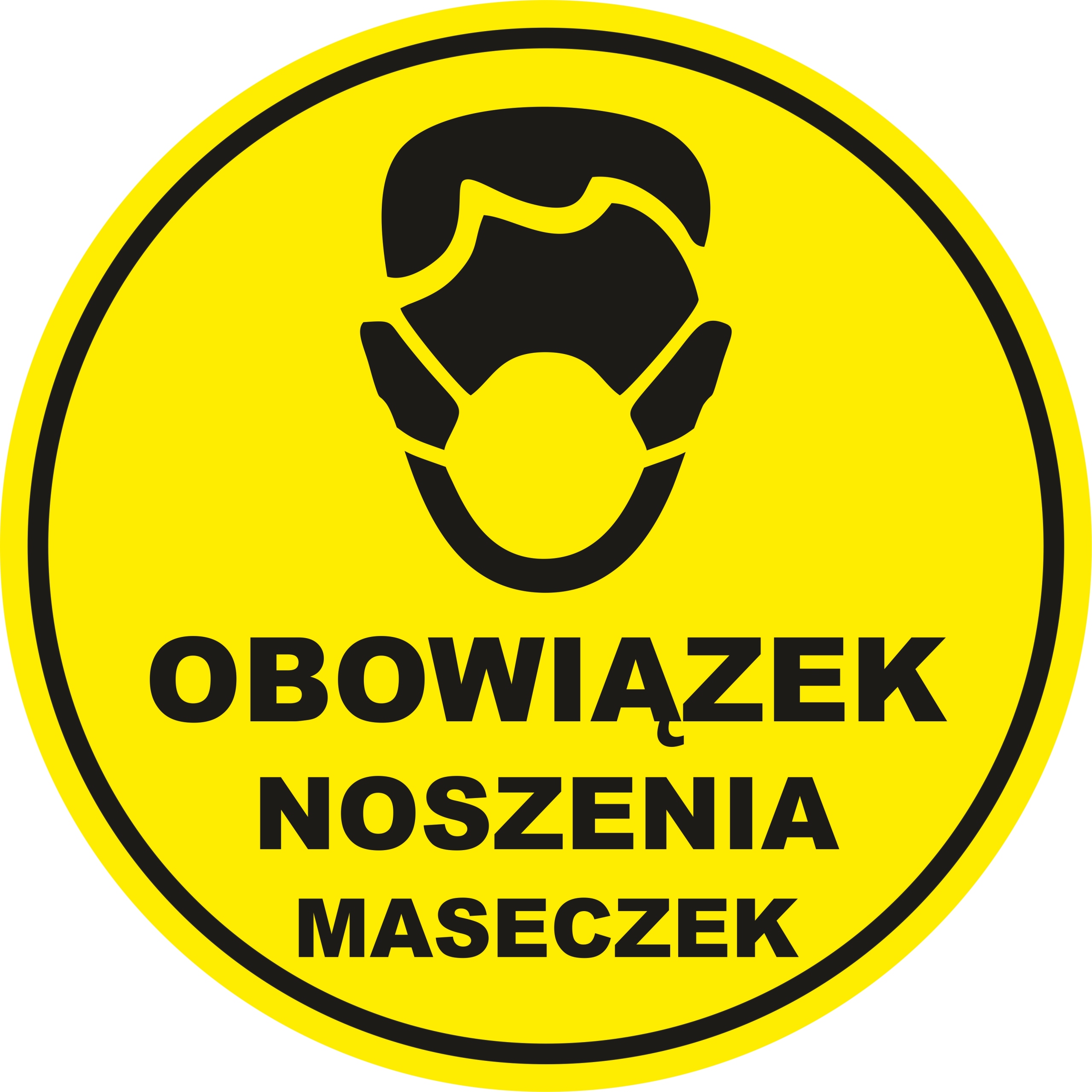 

Naklejka informacyjna Załóż Maseczkę ochronną 30cm