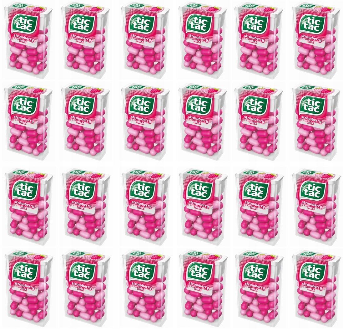 Levně 24x 54g bonbóny Tic Tac jahodový mix s jahody příchutí, Karton