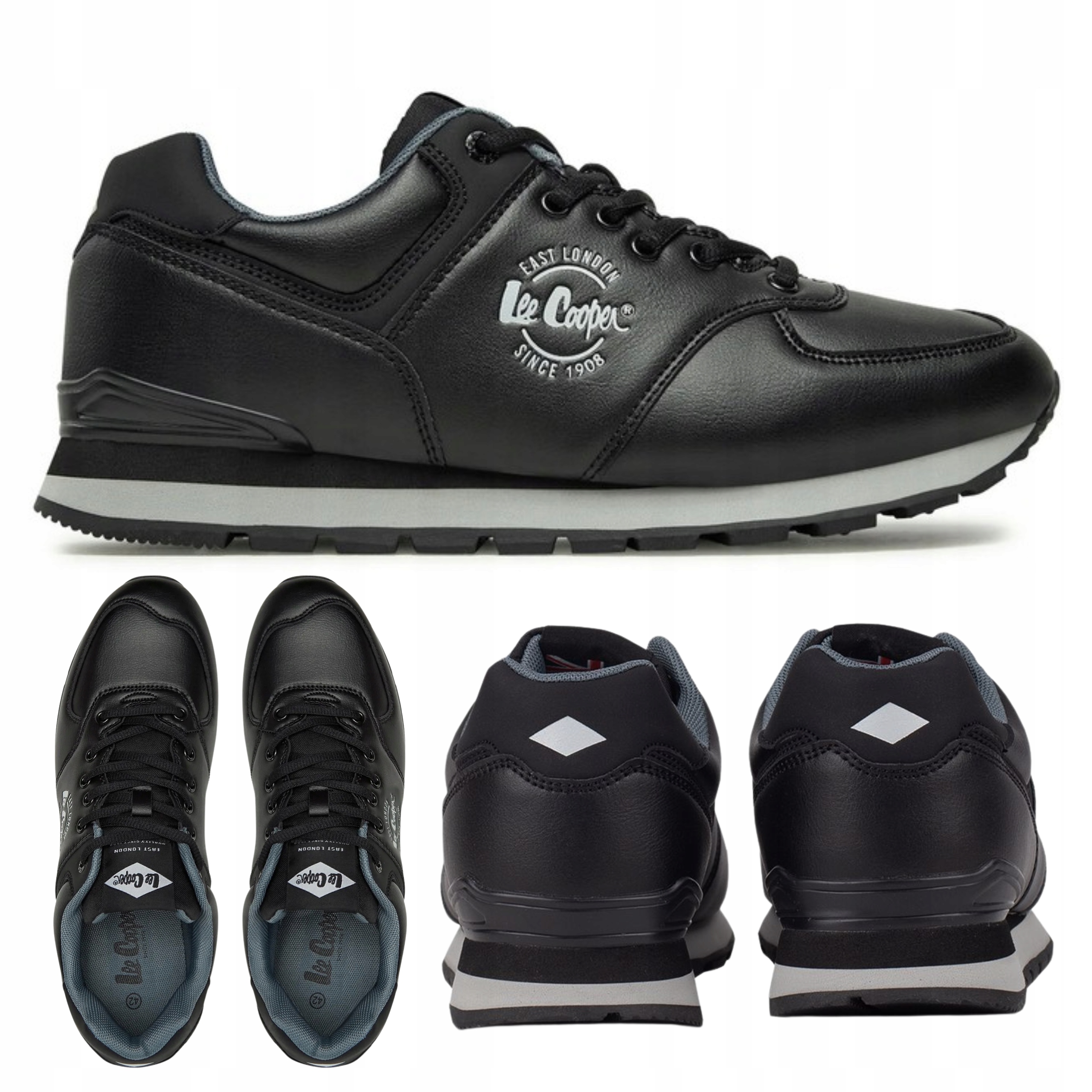 Pánské pohodlné černé boty pro každodenní nošení ve stylu lifestyle, nízké Lee Cooper Vel. 44