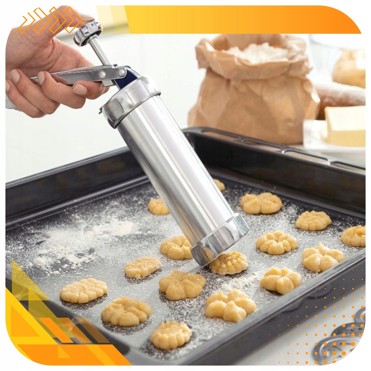 MASZYNKA DO ROBIENIA CIASTEK PRASKA SZPRYCA DEKORATOR TORTÓW CIAST + TYLKI Materiał dominujący tworzywo sztuczne