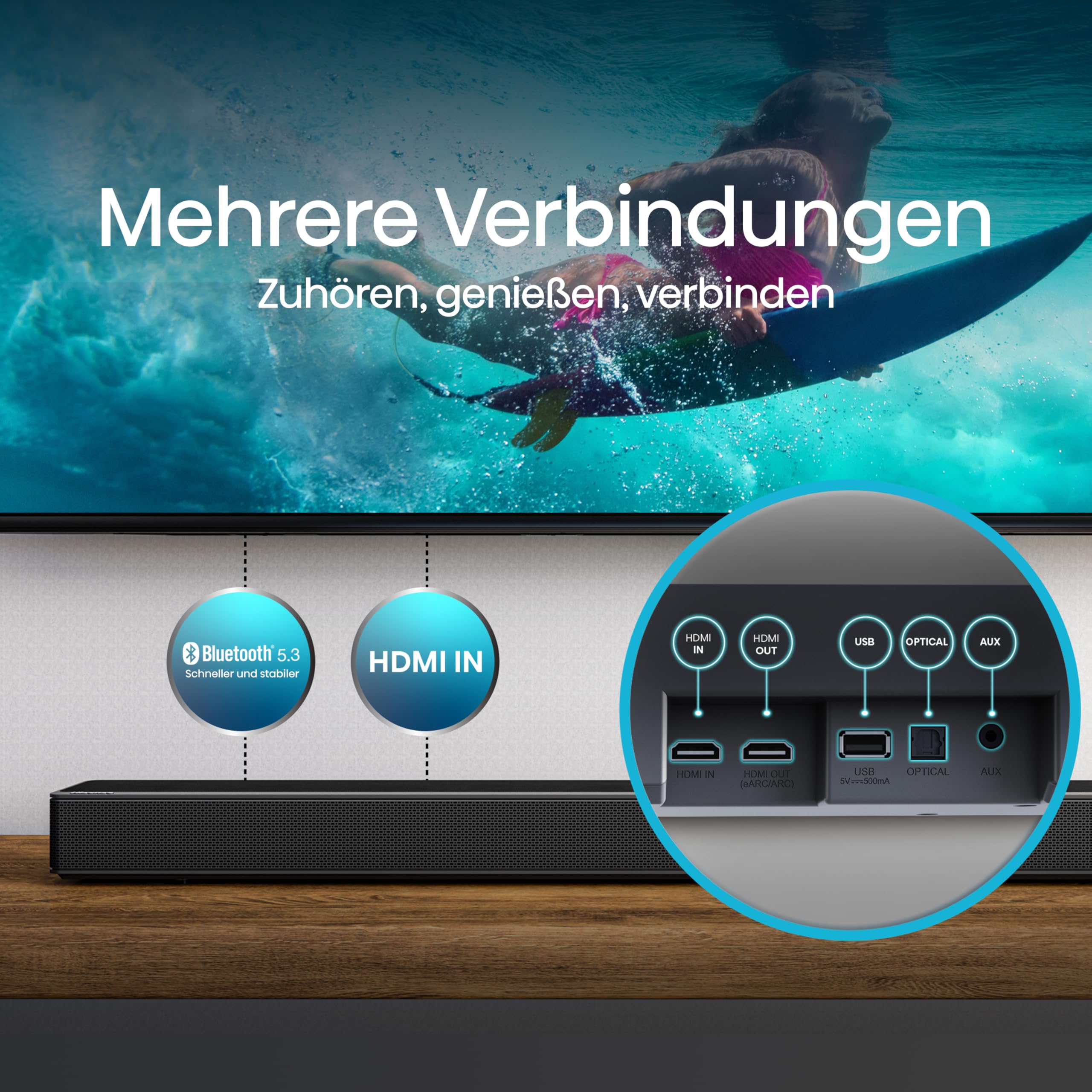 HISENSE AX5125H Soundbar 5.1.2 Dolby Atmos Subwoofer Bluetooth HDMI USB — miniatura 6