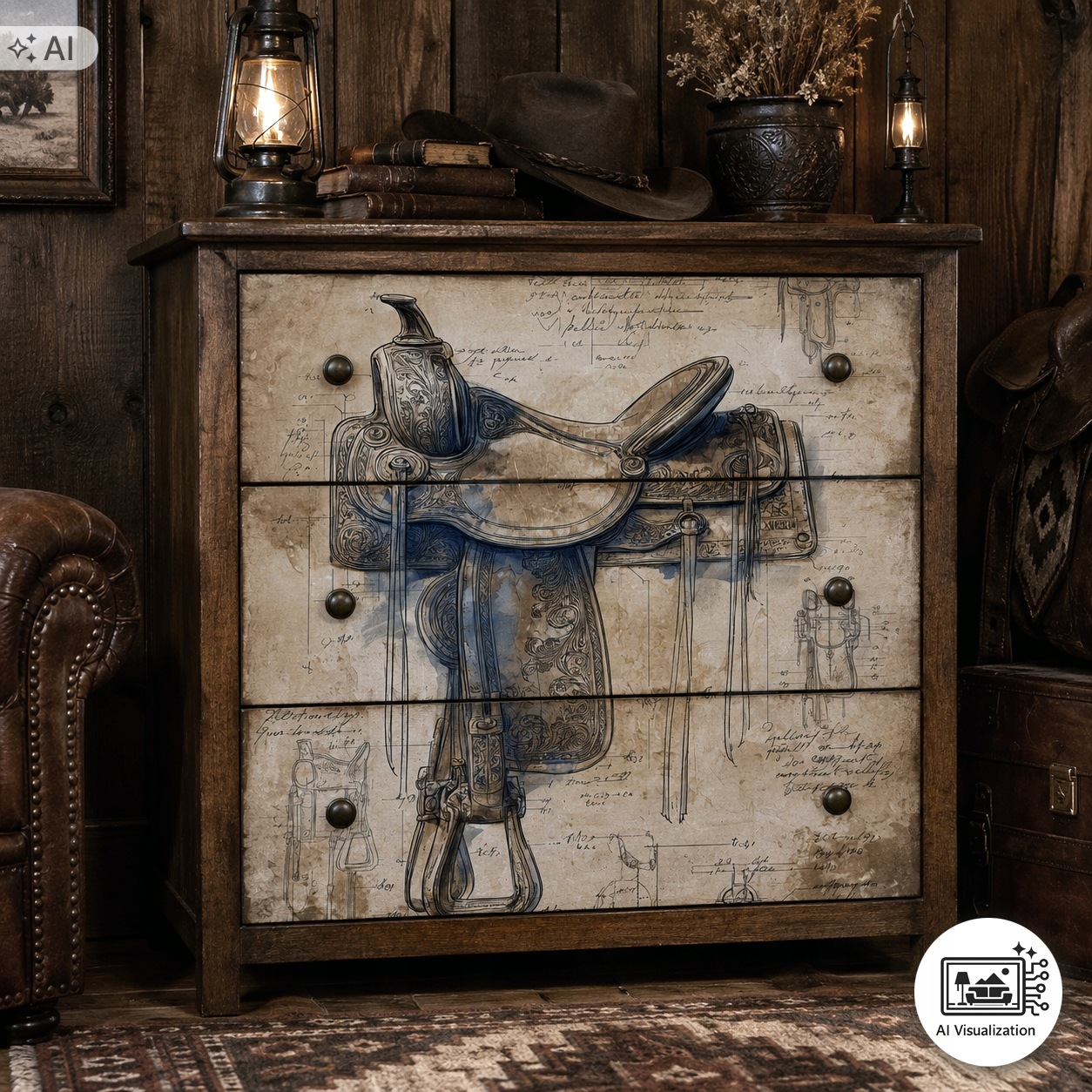 Sada nábytkového papíru na decoupage FPA1089 Série Western