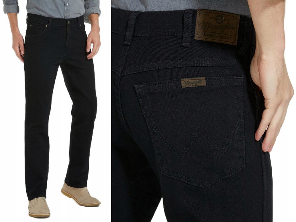 Wrangler regular fit jeansy męskie proste czarne 32/30. w32 L30