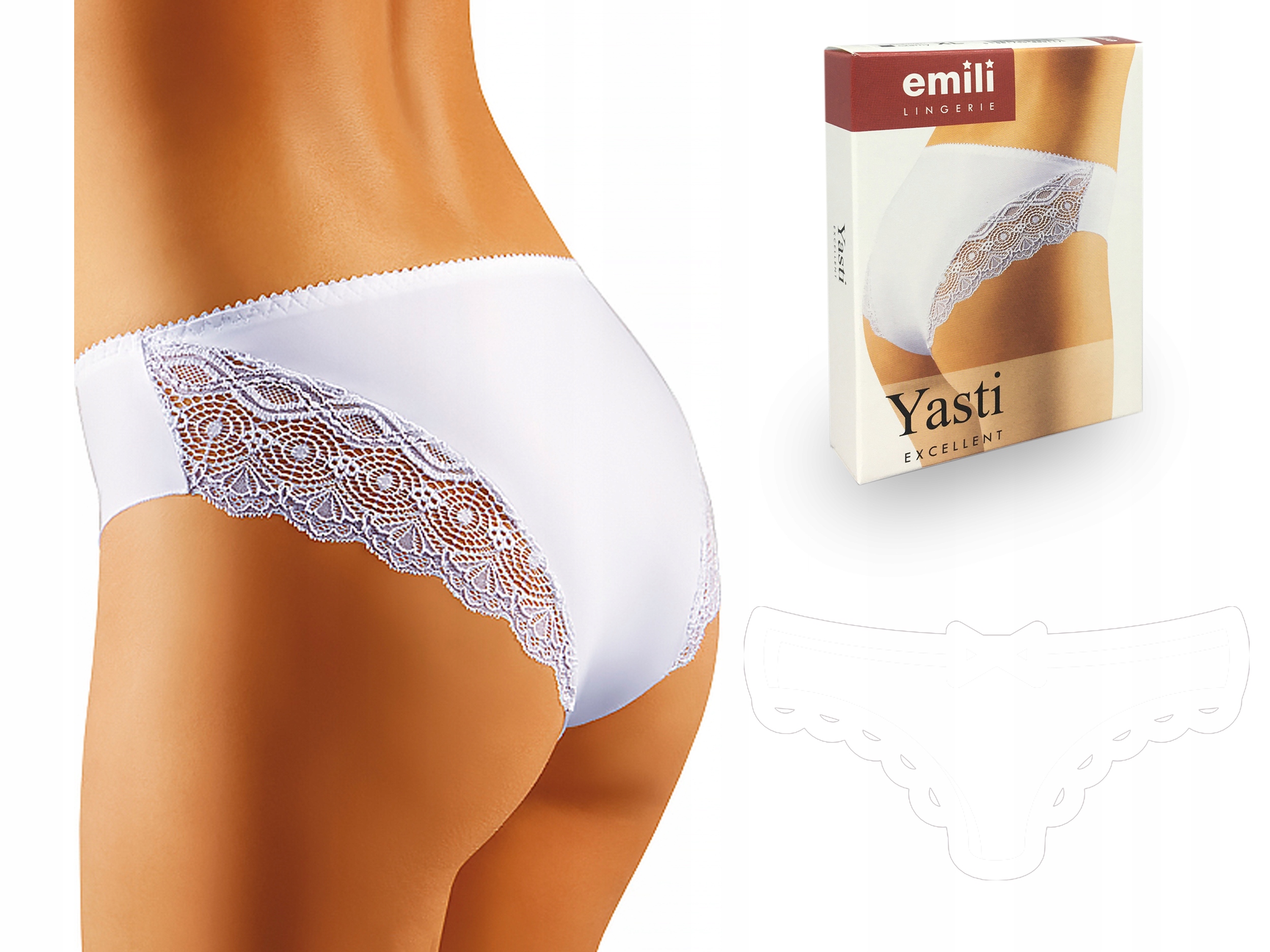 

Yasti Koronkowe Figi Microfibra Emili biały S