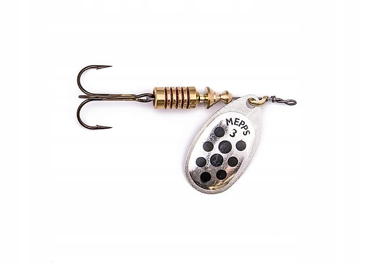 

Mepps Aglia Decorees srebrna/czarne kropki 4/9g