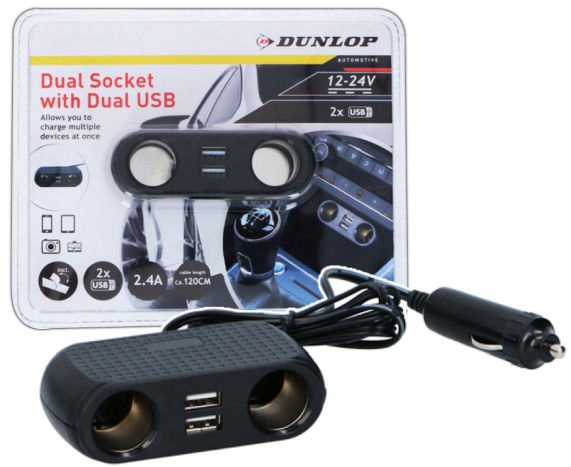 

Dunlop Rozgałęźnik Rozdzielacz Zapalniczka 2xUSB