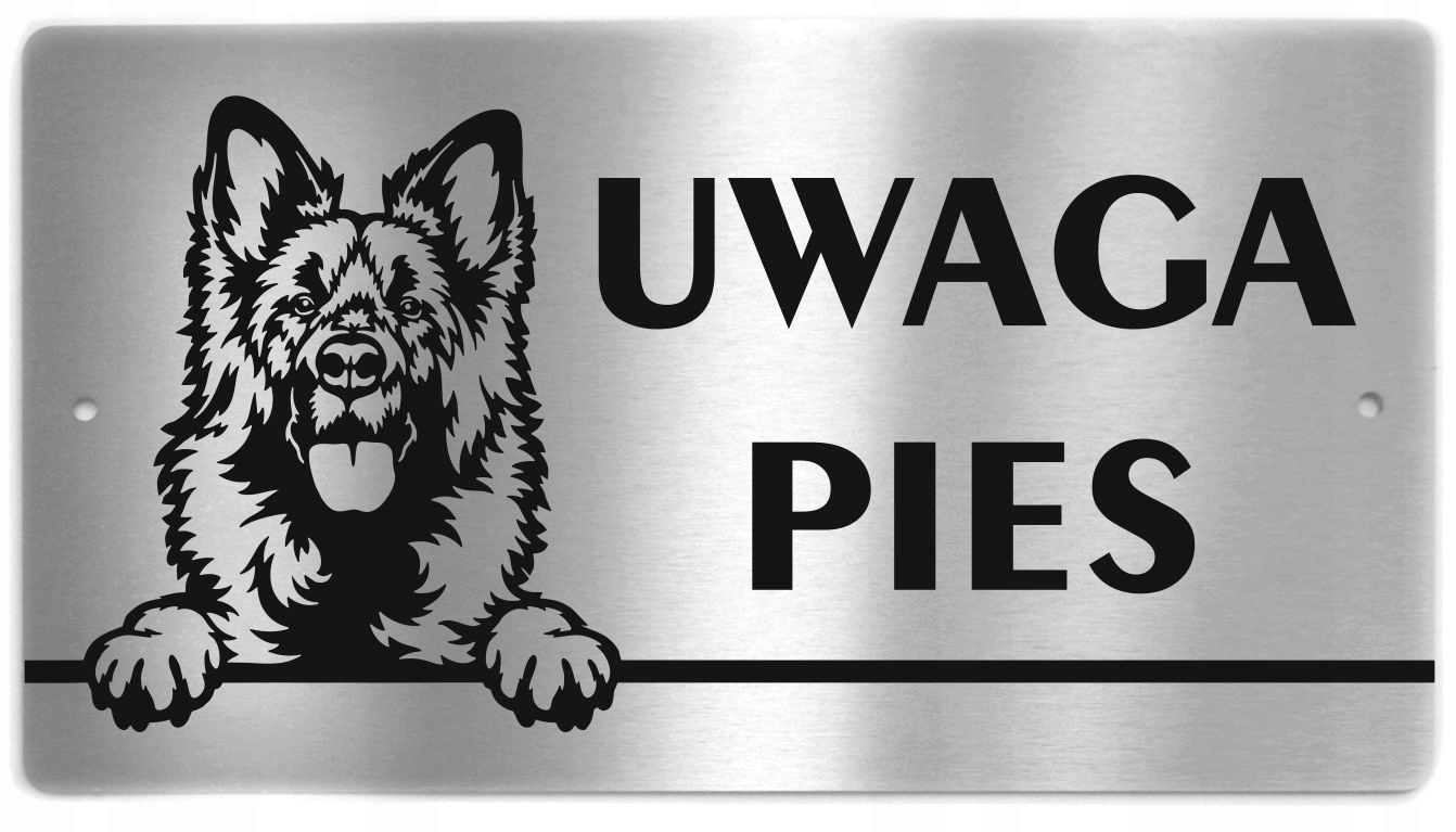 

Tabliczka Uwaga Pies stal inox Owczarek Niemiecki