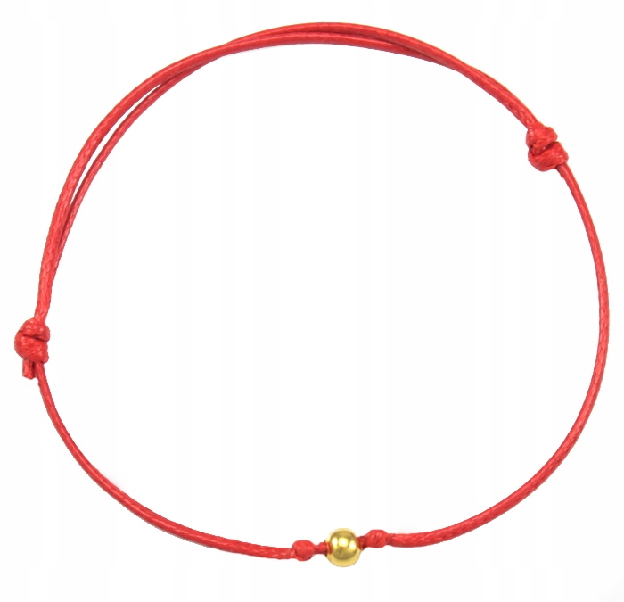 

Bransoletka Szczęścia Czerwona Amulet Złota Kulka
