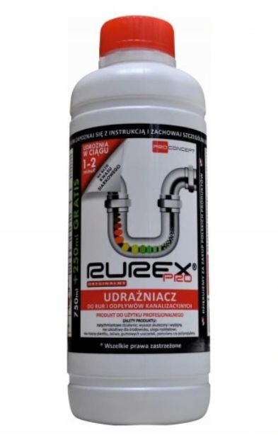 

Płyn do udrażniania rur kanalizacyjnych Rurex 1 L