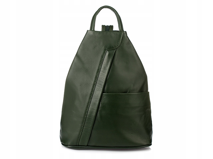 Tmavě zelený dámský kožený batoh s italským koženým batohem Vera Pelle