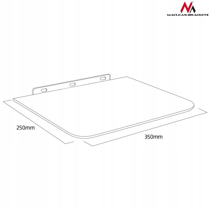 PÓŁKA SCIENNA STOLIK RTV AV DVD SZKLANA 1 POZIOM Typ ścienna