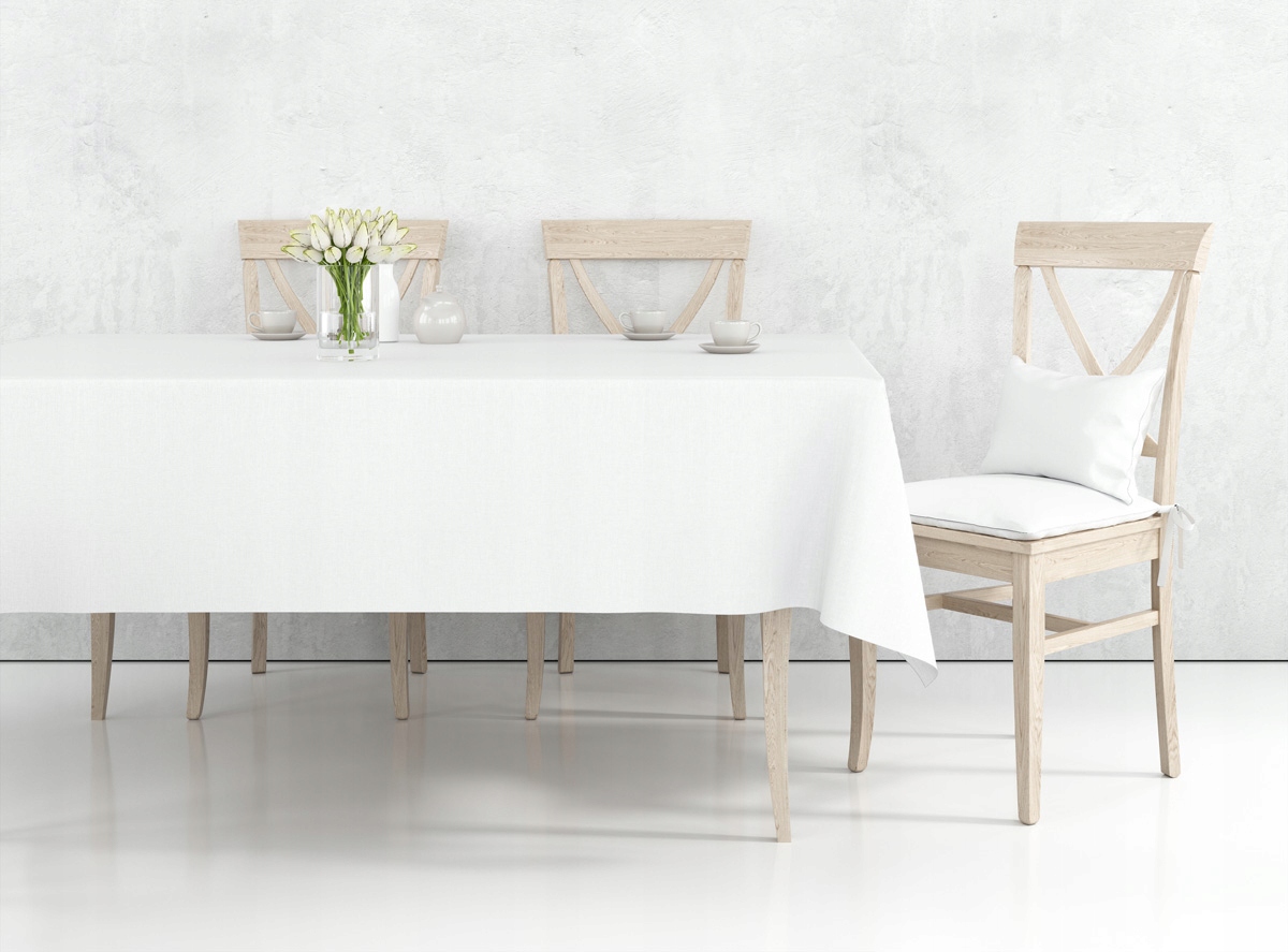 Obrus 150x250 plamoodporny KLASYCZNY biały biel Marka 123Obrusy