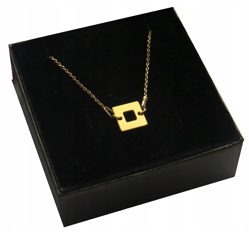 

Naszyjnik złoty Celebrytka Kwadrat srebro 925
