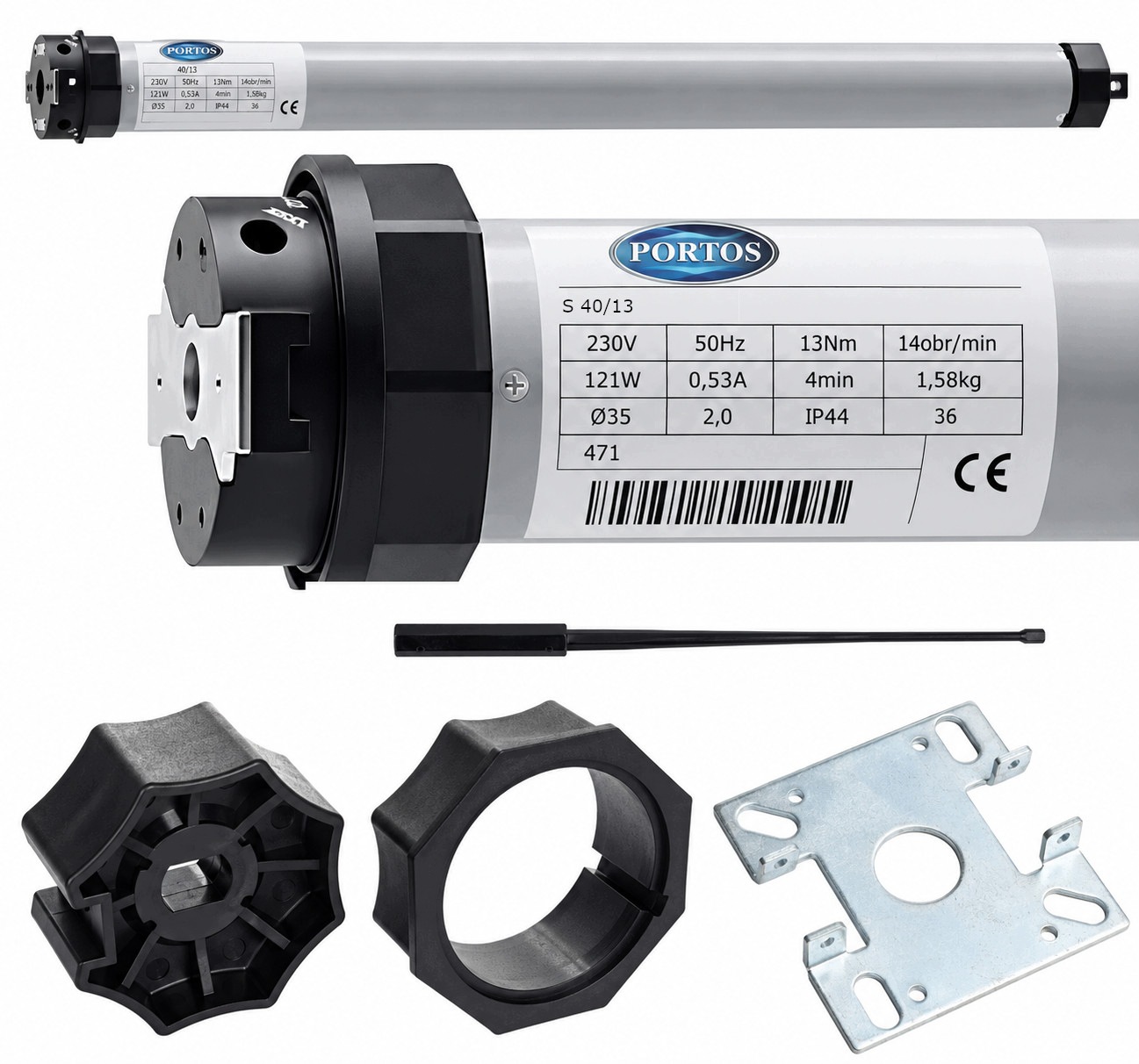 Drátový pohon pro venkovní rolety Portos Fi 40 mm 13 Nm