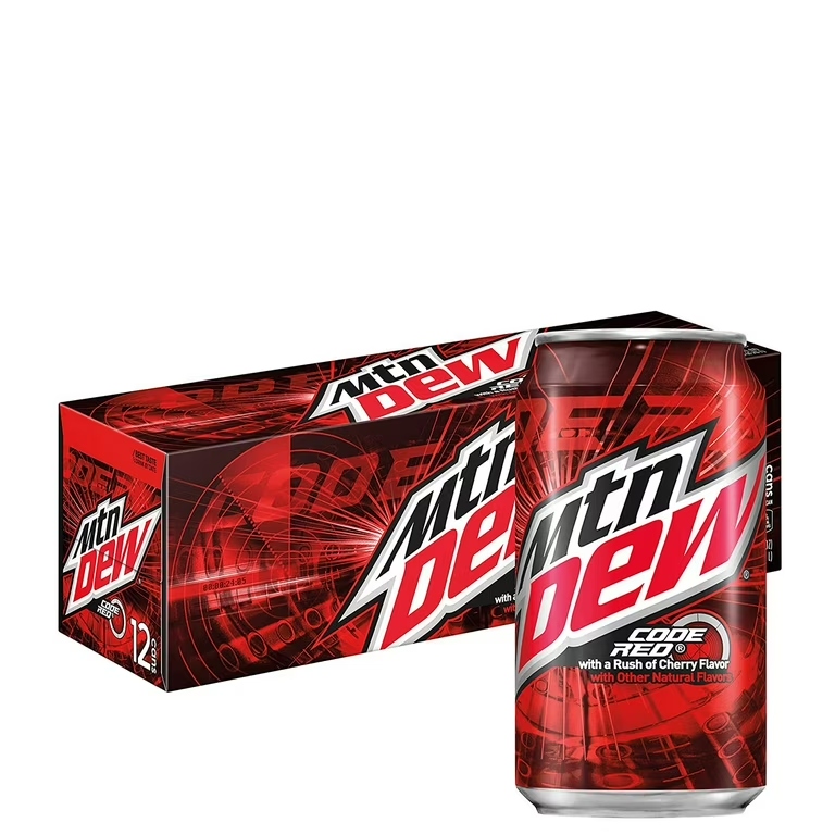 Zestaw 12 sztuk Mountain Dew Code Red 355ml-Limitowany wyprodukowany w Usa!