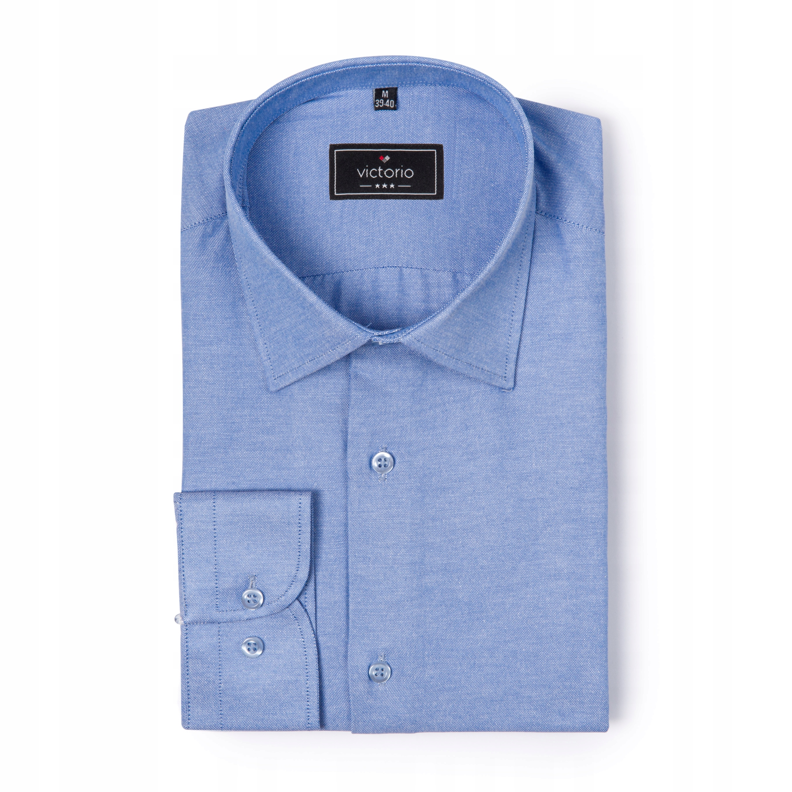 Koszula męska niebieska z tkaniny strukturalnej OXFORD regular XL