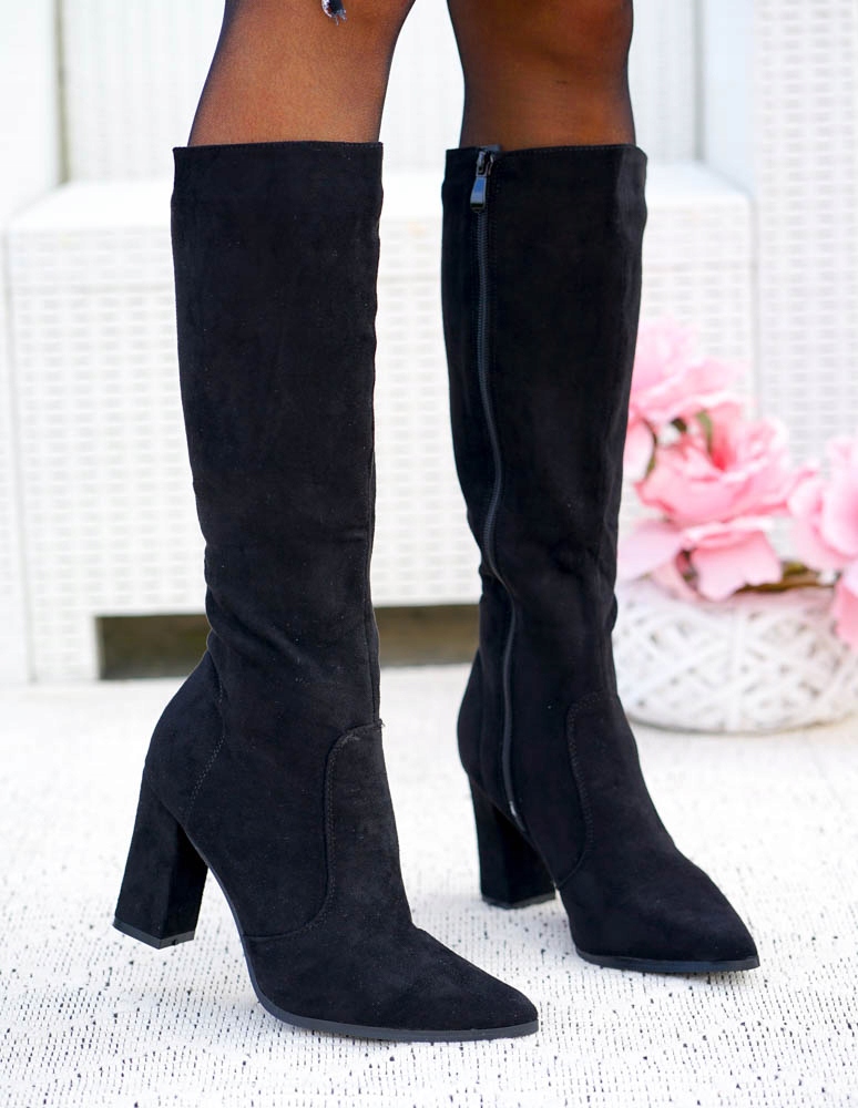 Długie Czarne Zamszowe Kozaki Na Obcasie Pari 38 Kod producenta A8701-67784