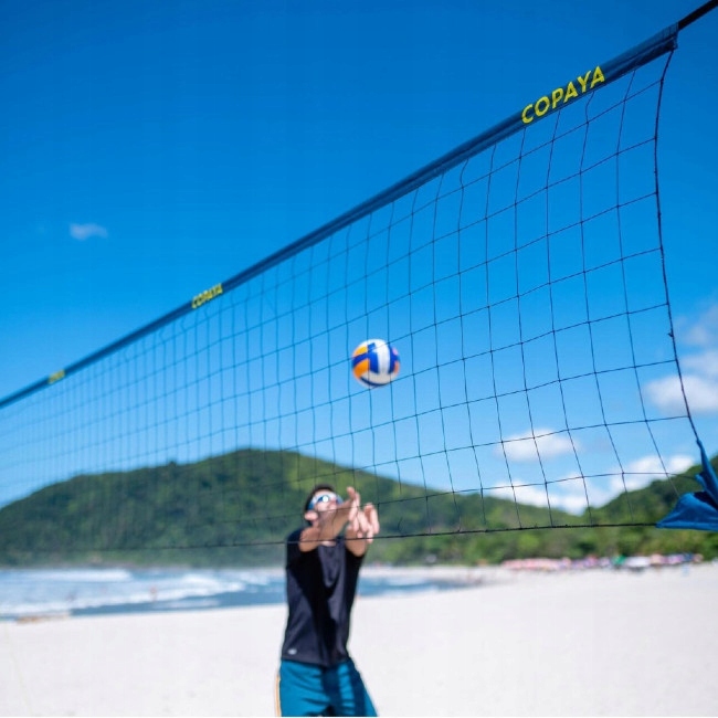 Profesjonalny Zestaw Do Siatkówki Plażowej Słupki Siatka 6m