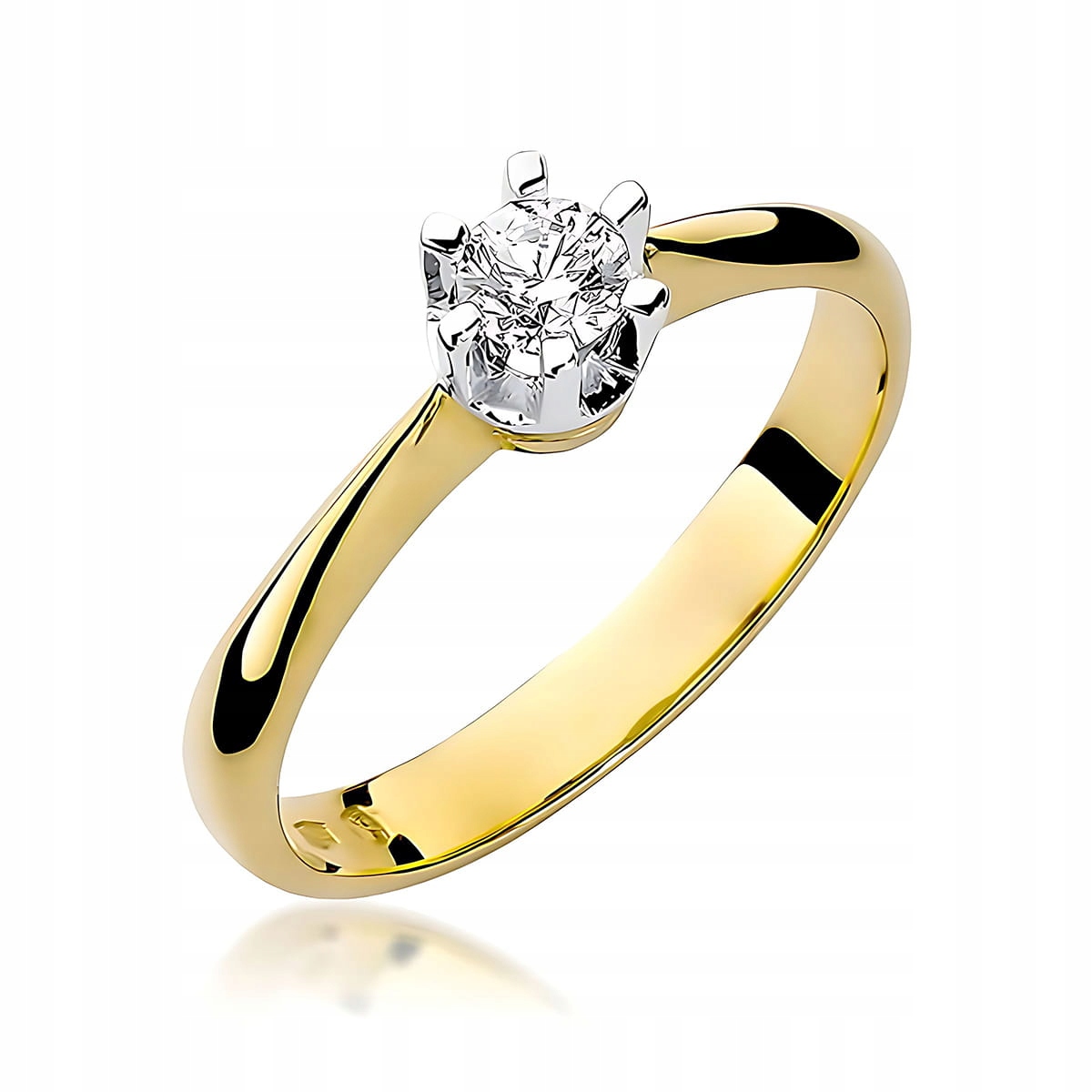 Prstýnek Zlatý 585 s laboratorním diamantem 0.25 ct r6